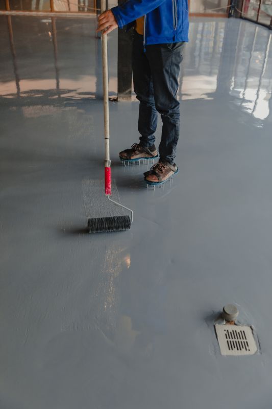 Speckled Garage Floor Painting in Alexandria, VA